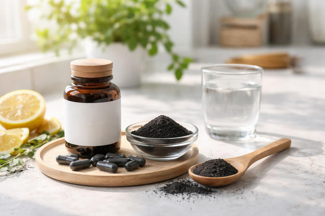 Activated charcoal capsules and powder for seasonal wellbeing routines