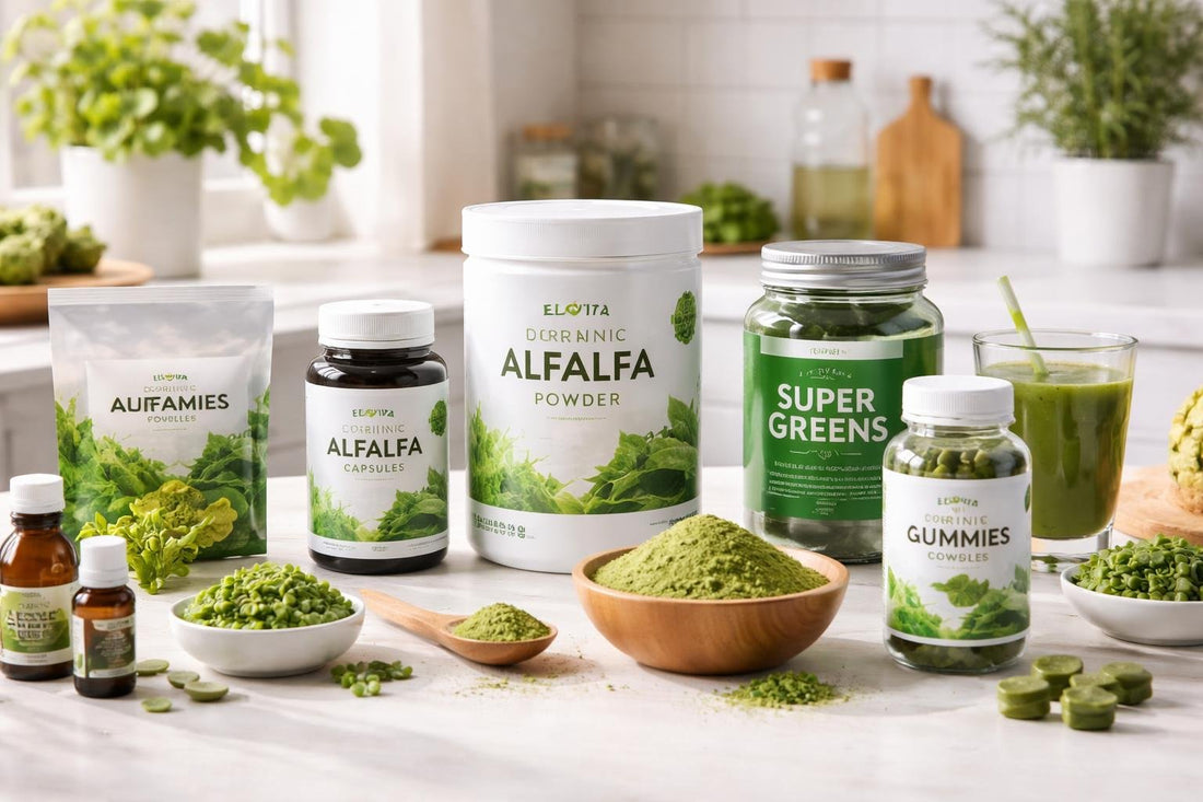 Alfalfa supplements and supergreens display UK