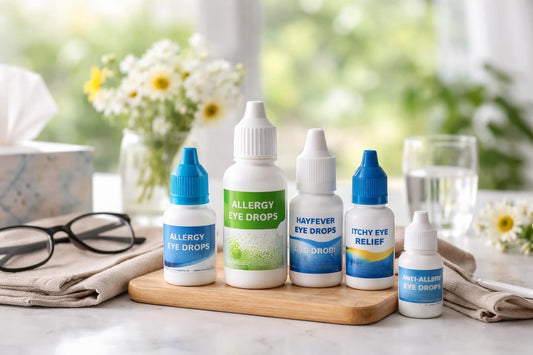 Selection of allergy relief eye drops for hayfever