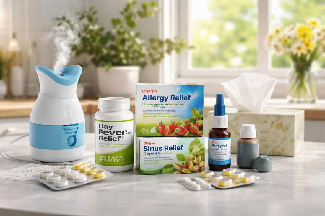 assorted allergy sinus and asthma relief products