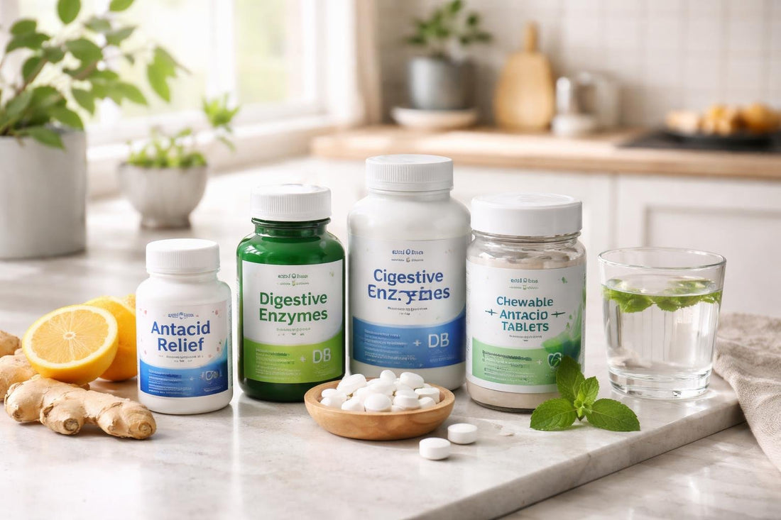 Antacid relief supplements for heartburn and indigestion support