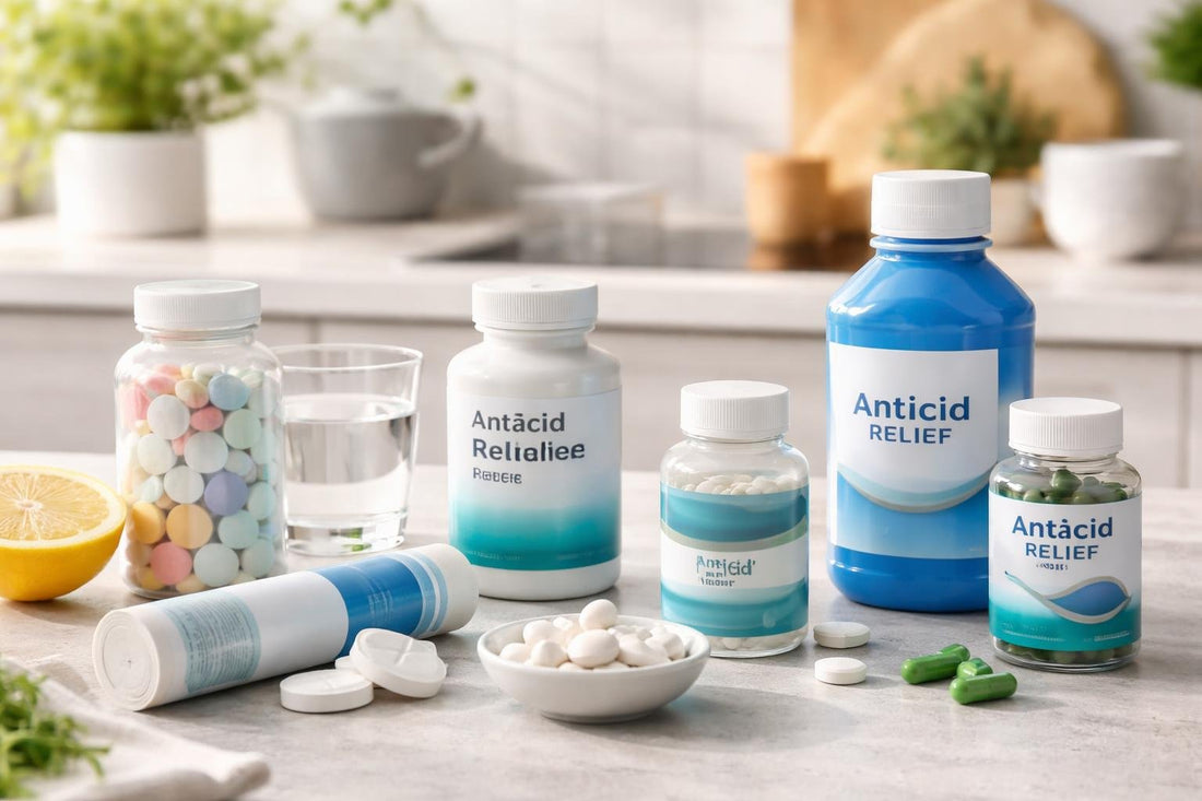 assorted antacid supplements for heartburn relief