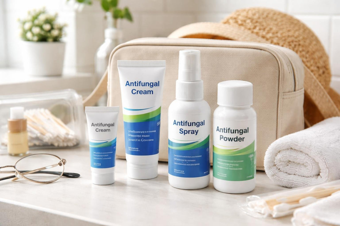 Travel antifungal kit with creams and sprays