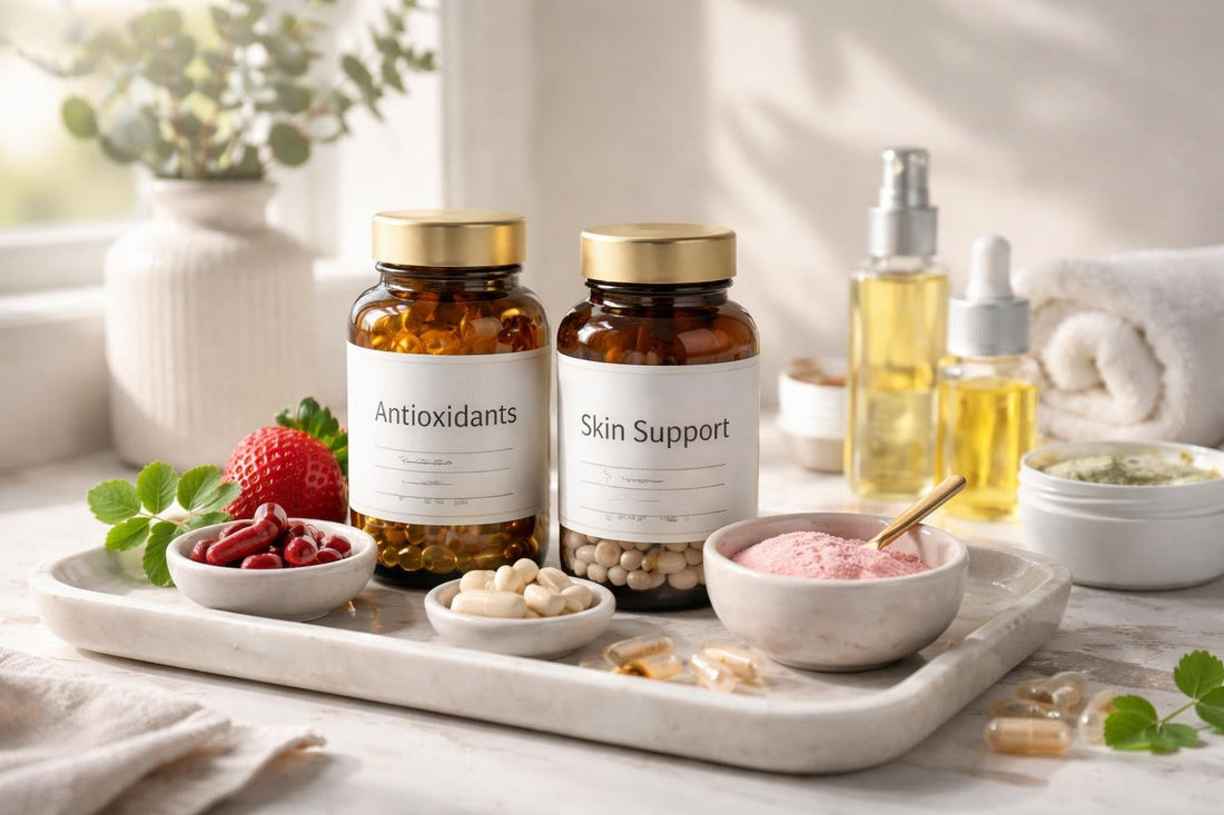 Supplements and antioxidants for sensitive skin health