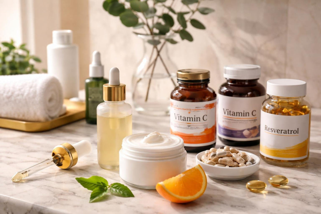 Antioxidant skincare and supplement selection UK