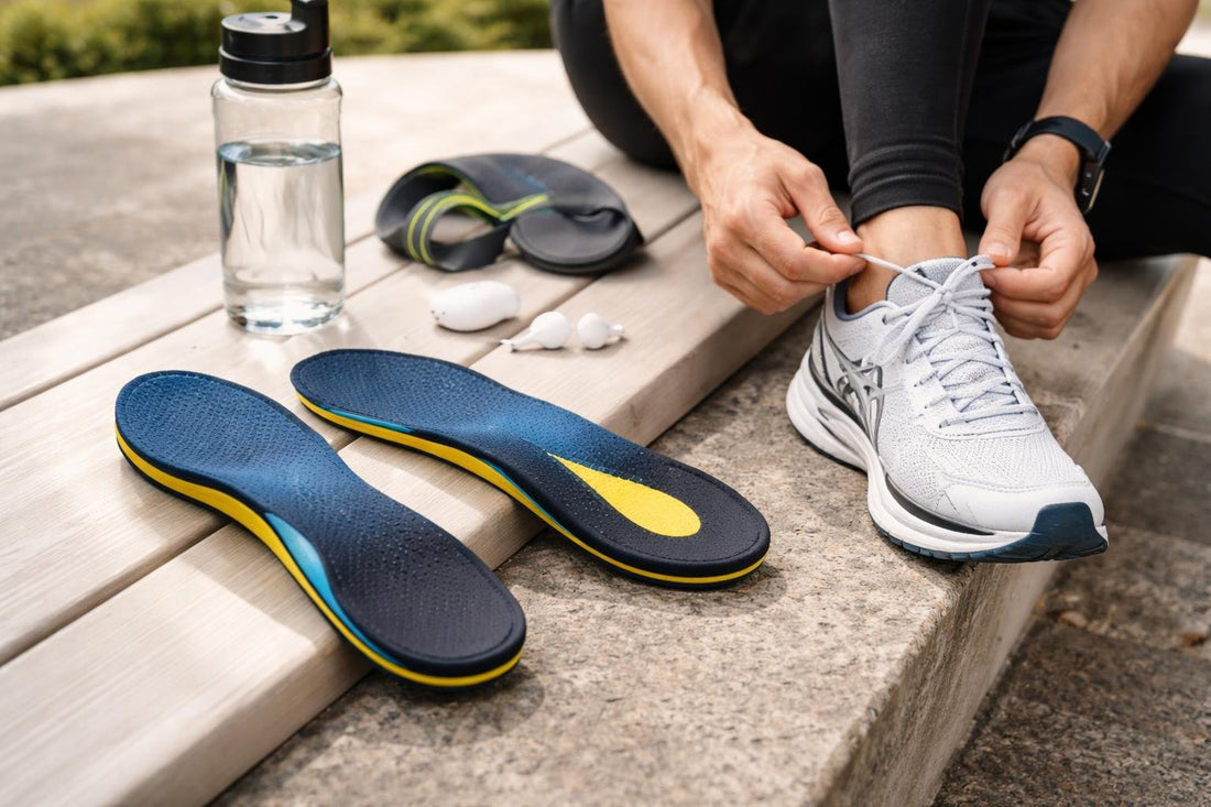 Budget runner using arch support insoles in trainers