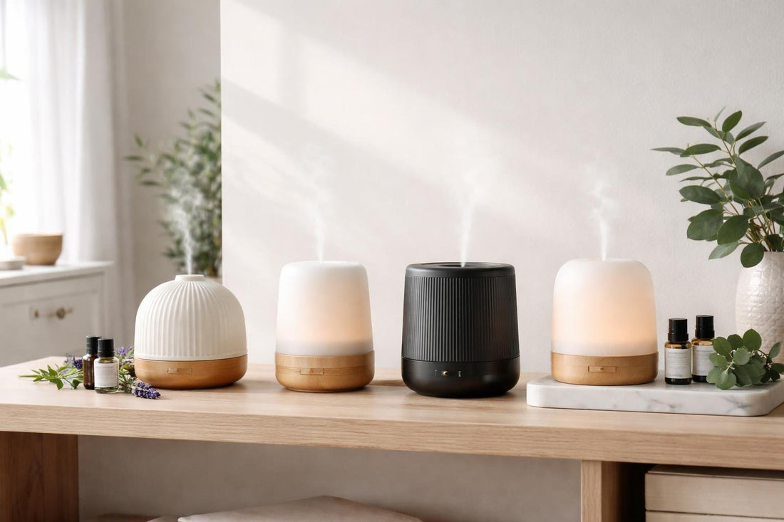 Small room aromatherapy diffusers range on shelf