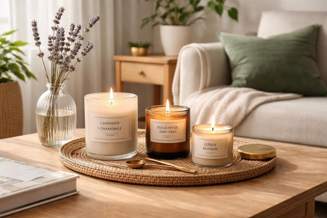 Aromatherapy candles in small UK flat setting