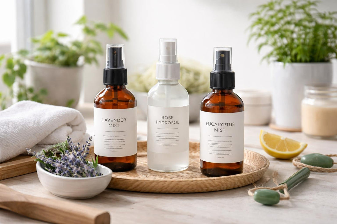 Aromatherapy mist and hydrosol bottles for daily home use
