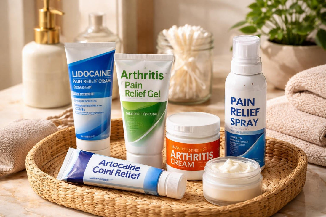 assortment of arthritis topical creams and gels