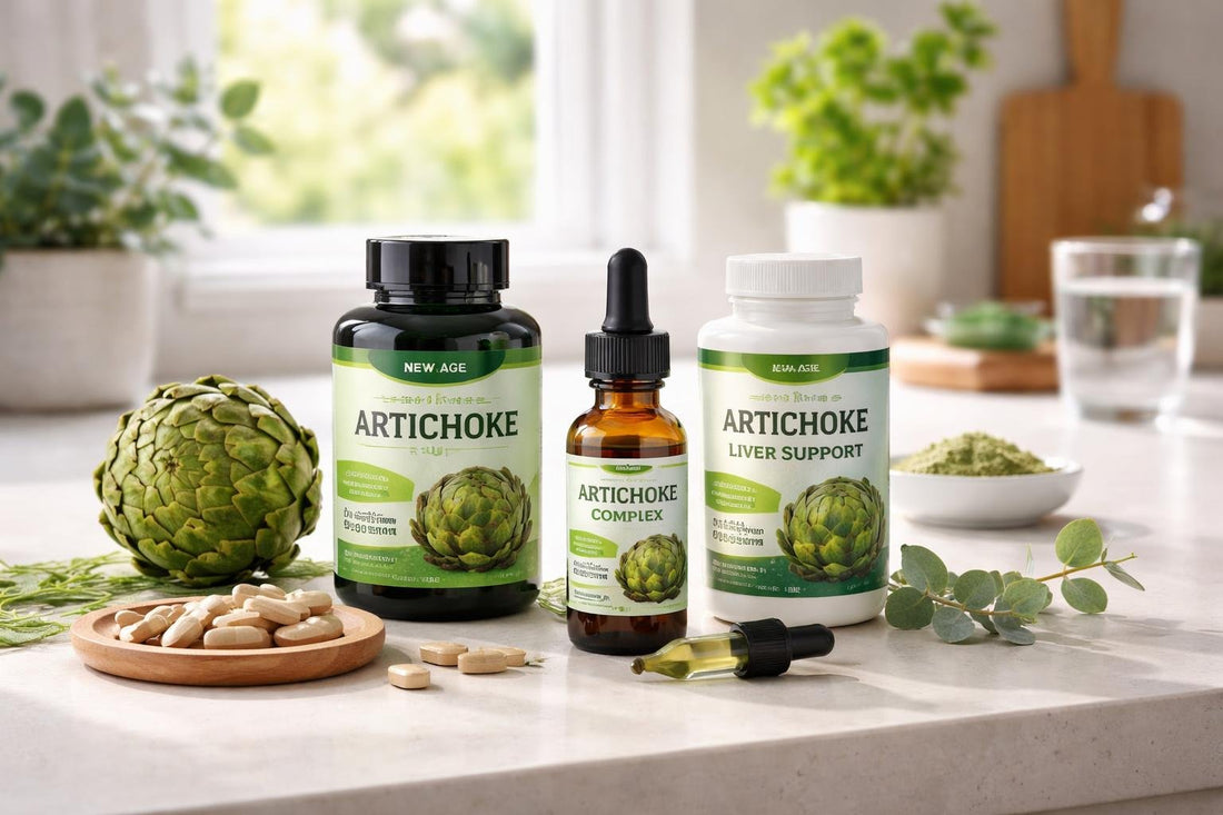 Artichoke supplements collection bottles, capsules and drops UK