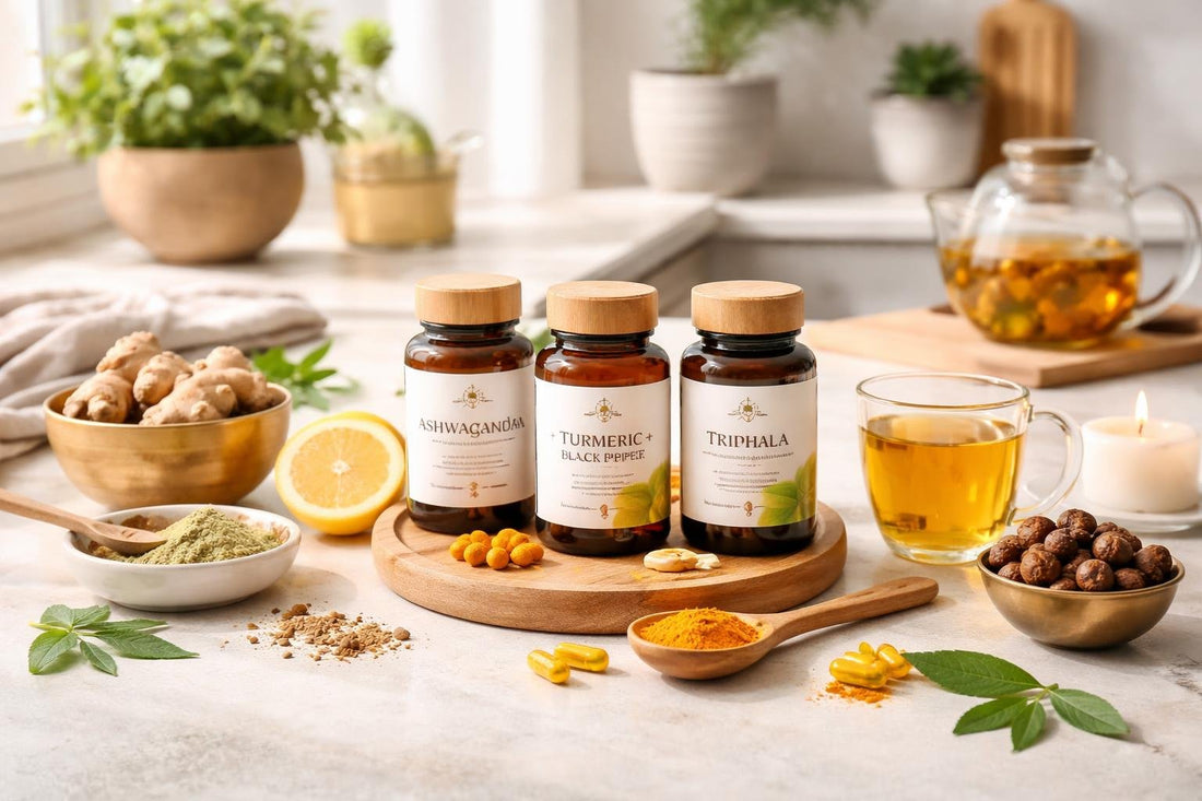 Ayurveda wellness essentials products and routine