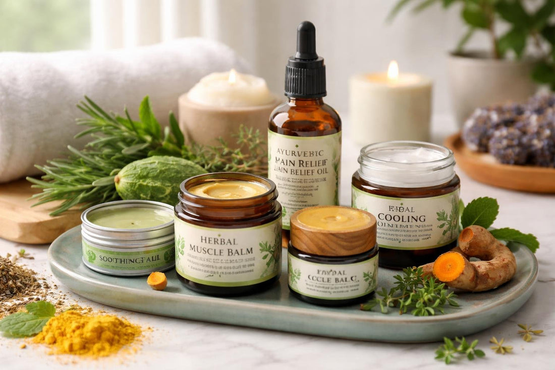 Ayurvedic balms and ointments for muscle rub comfort