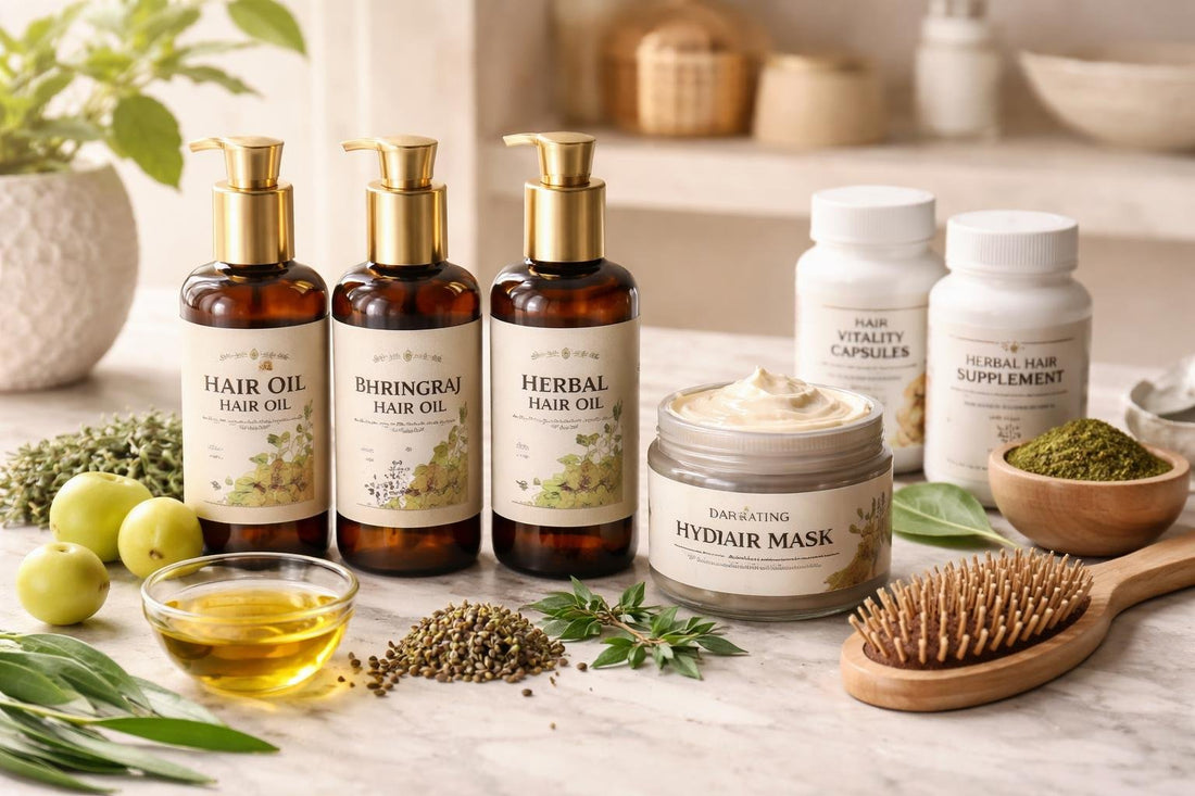 Ayurvedic hair oils and mask for frizzy hair care