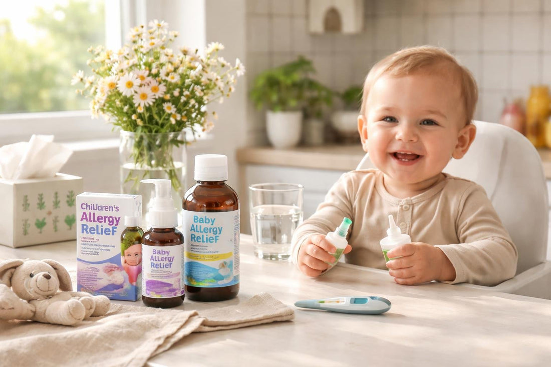 baby using non-drowsy allergy treatment for hayfever