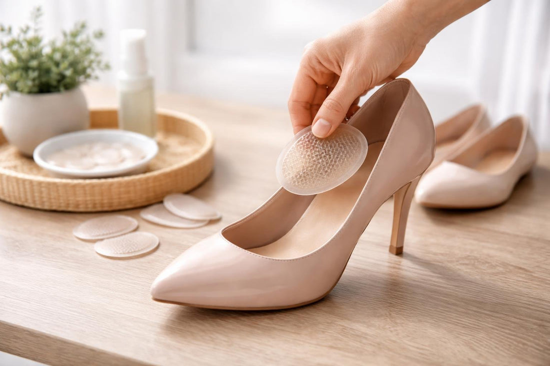 Ball-of-foot cushion pad placement inside a women’s heel