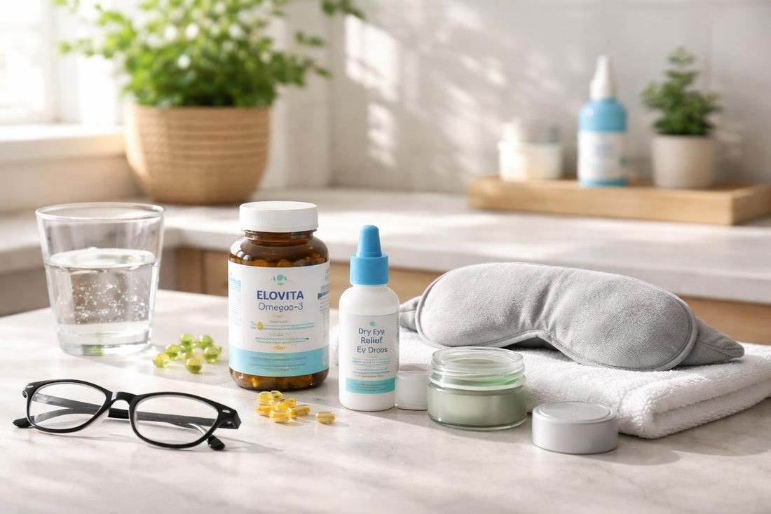 Beginner dry eye routine essentials laid out for daily comfort