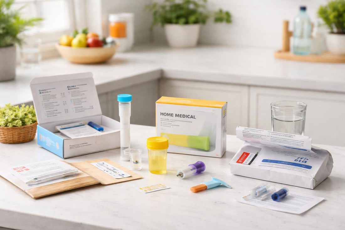 Beginner using an easy home medical test kit