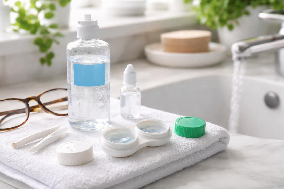 Beginner cleaning and storage routine for contact lenses
