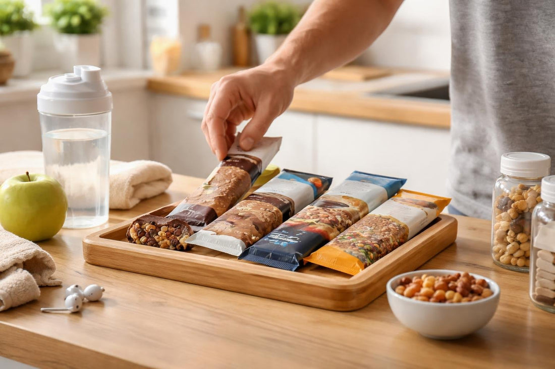 Beginner selecting performance nutrition bars for training days