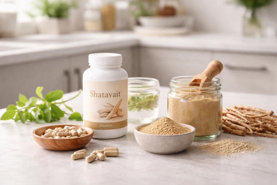 Beginner choosing shatavari herbal supplement capsules and powder