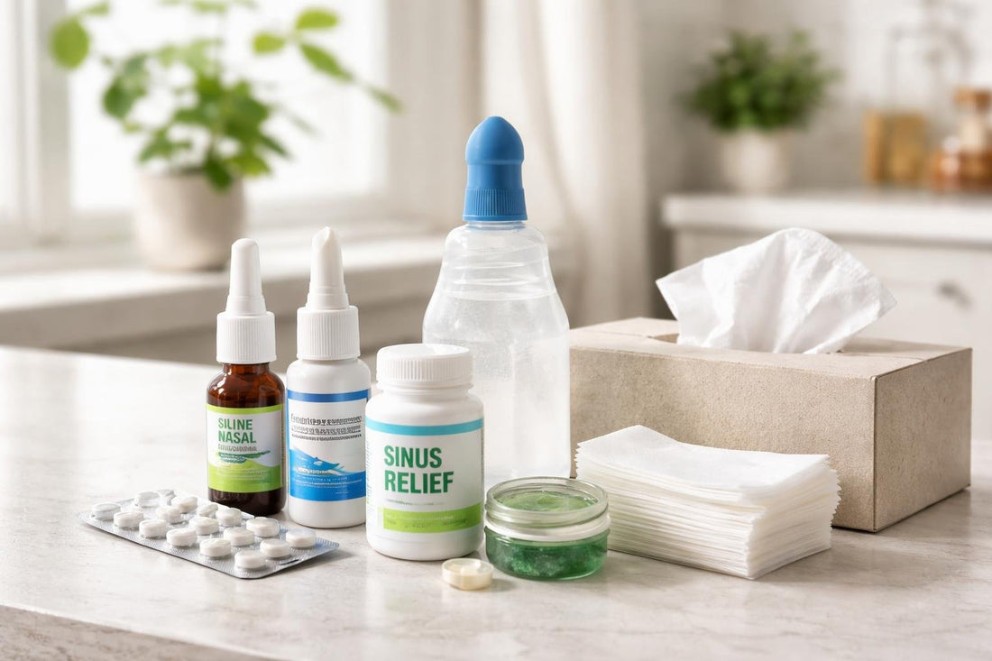 Beginner sinus essentials kit with sprays, tablets and tissues