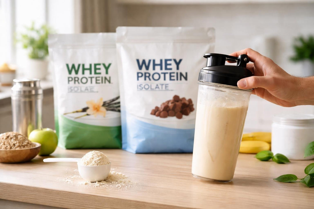 Beginner mixing whey protein shake in a gym shaker