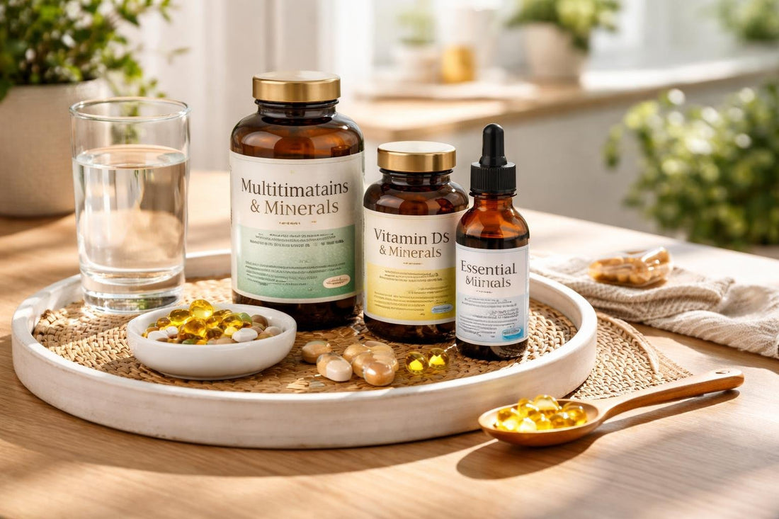 tray of blended vitamin and mineral supplements on table