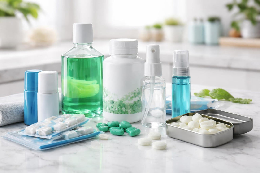 Selection of breath fresheners and oral care products