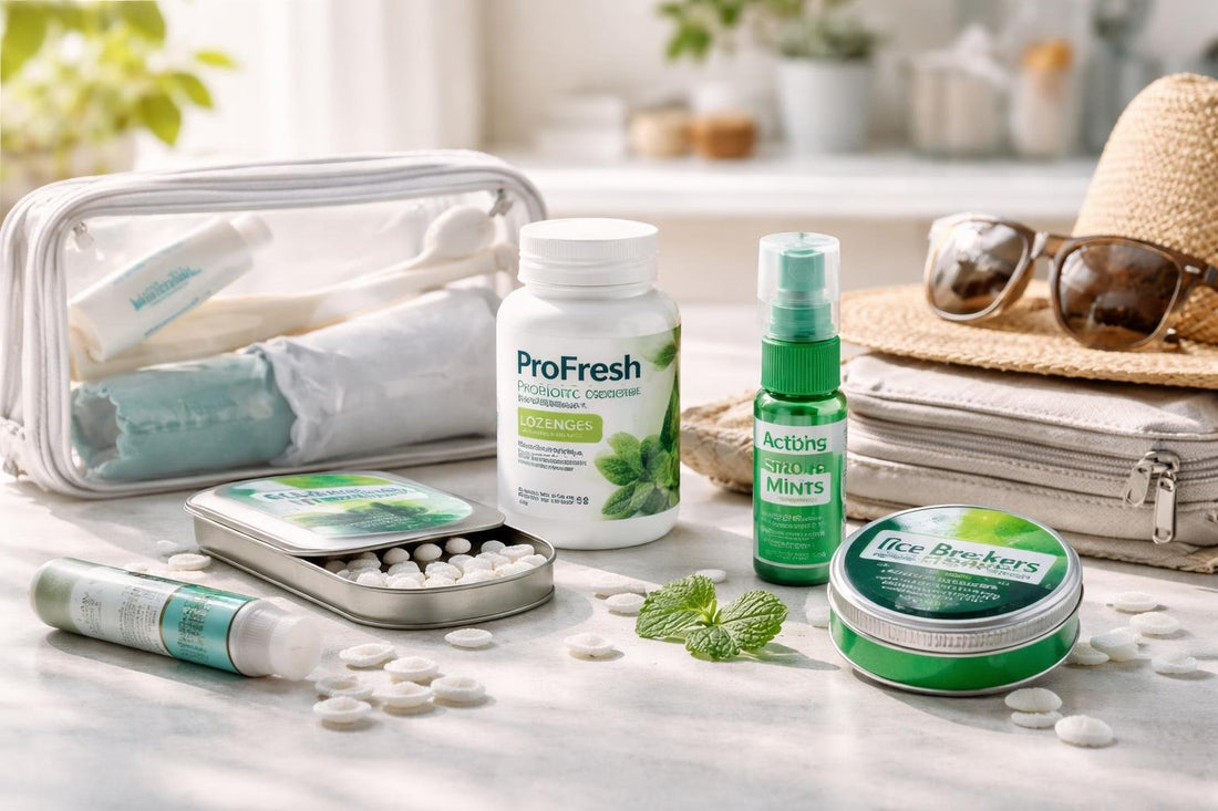 Travel-friendly breath fresheners collection mints and probiotic lozenges