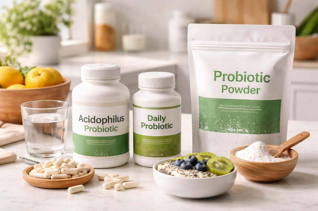 Budget acidophilus probiotic capsules and powders for daily use