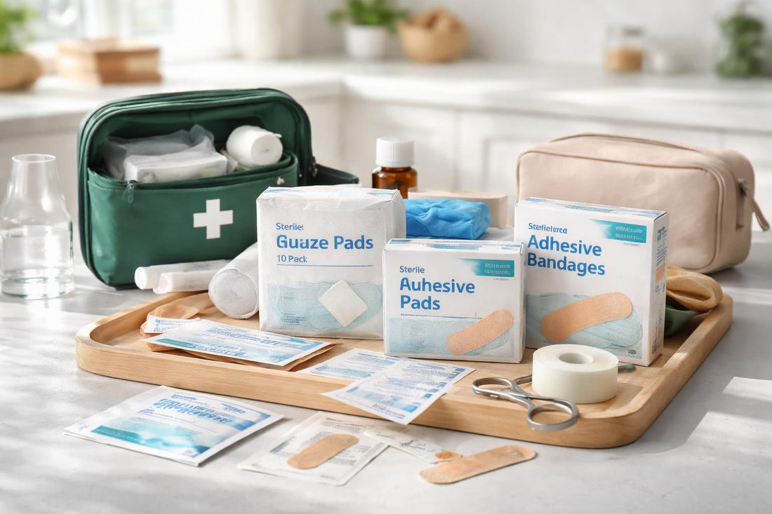 Budget first aid bandaging pads and dressings for kits