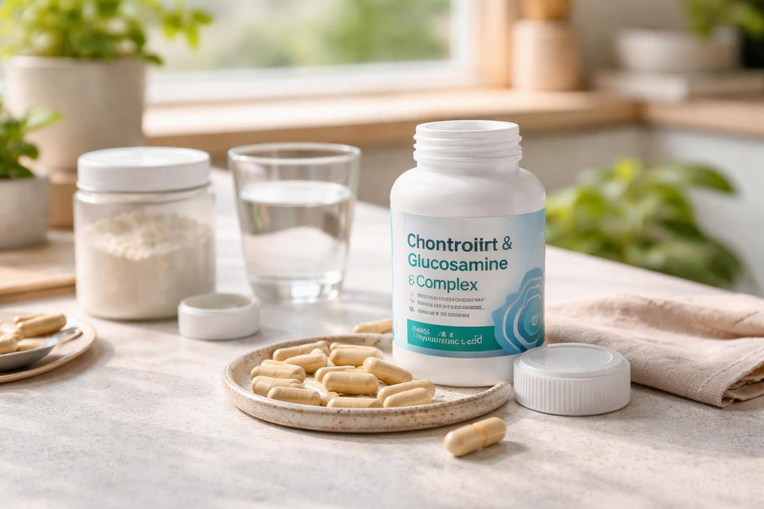 Budget chondroitin and glucosamine complex capsules on a table
