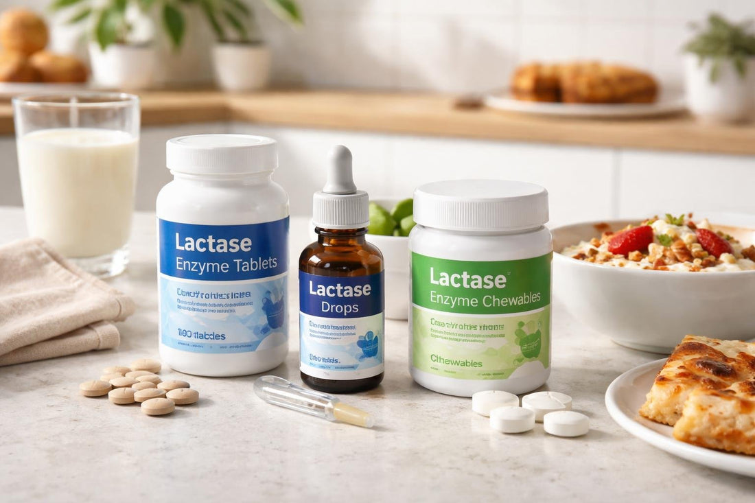 Budget lactose intolerance tablets, drops and chewables in UK