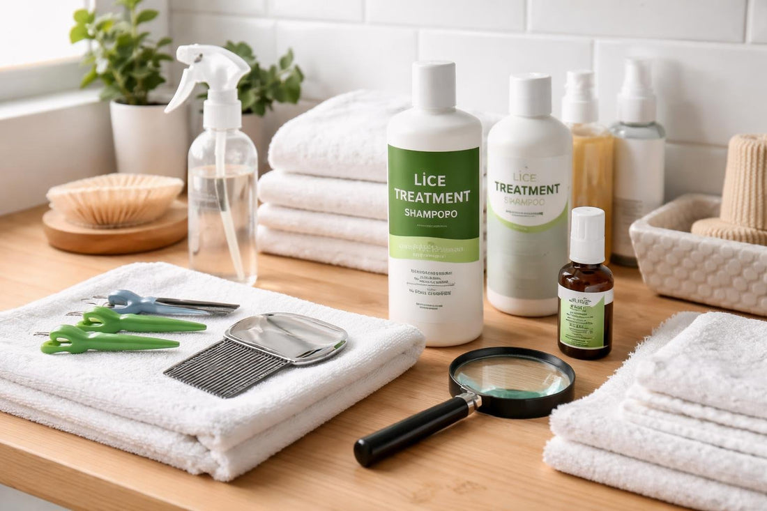Budget lice treatment essentials laid out for home use