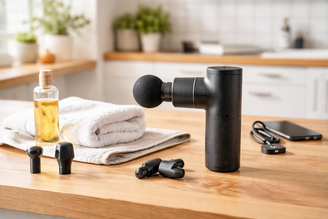 compact budget electric massager on wooden table