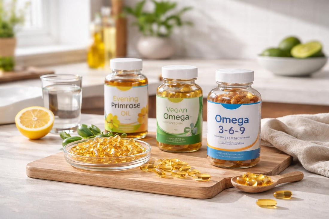 Affordable omega 3 6 9 supplement capsules on a table