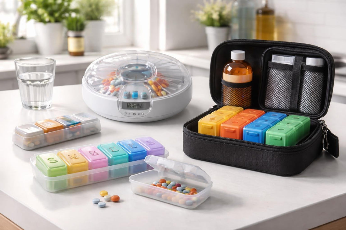 compact weekly pill organisers for travel and home