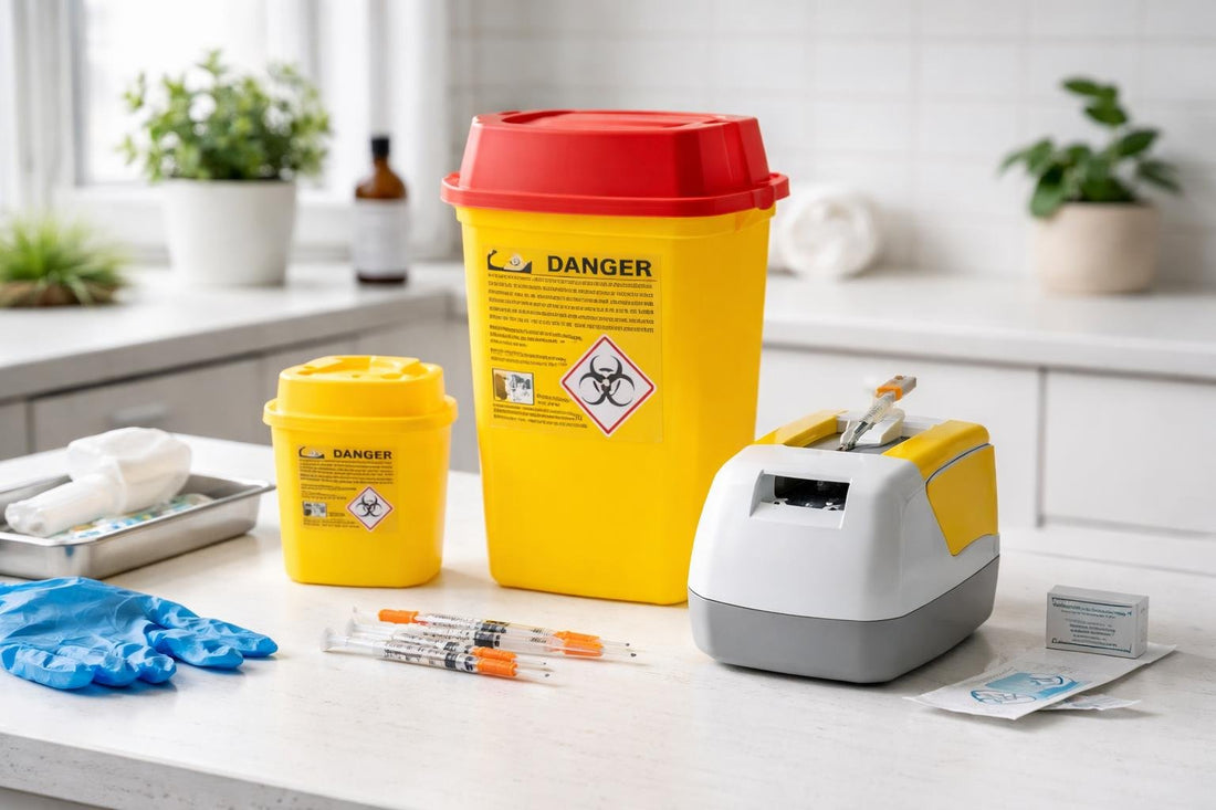 Budget sharps container and needle disposal at home