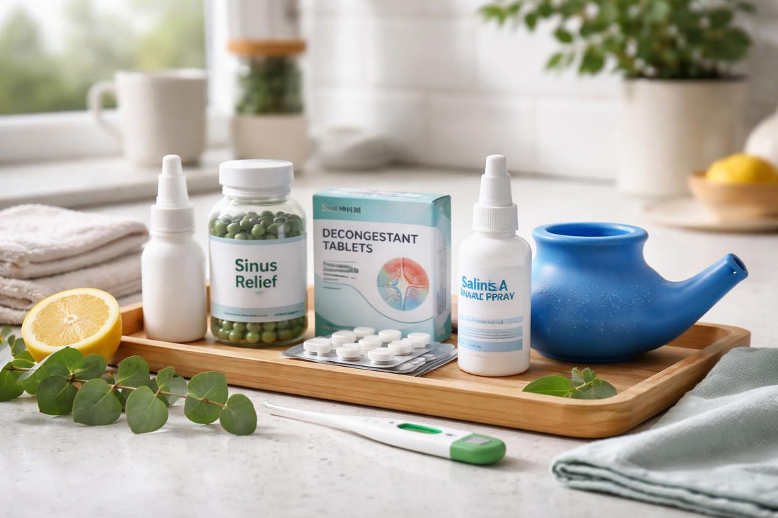 Budget-friendly sinus essentials laid out for quick