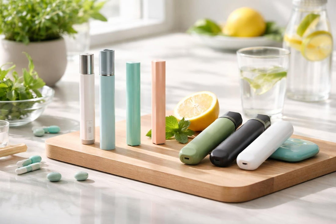 Budget-friendly smokeless inhalers range options laid out neatly