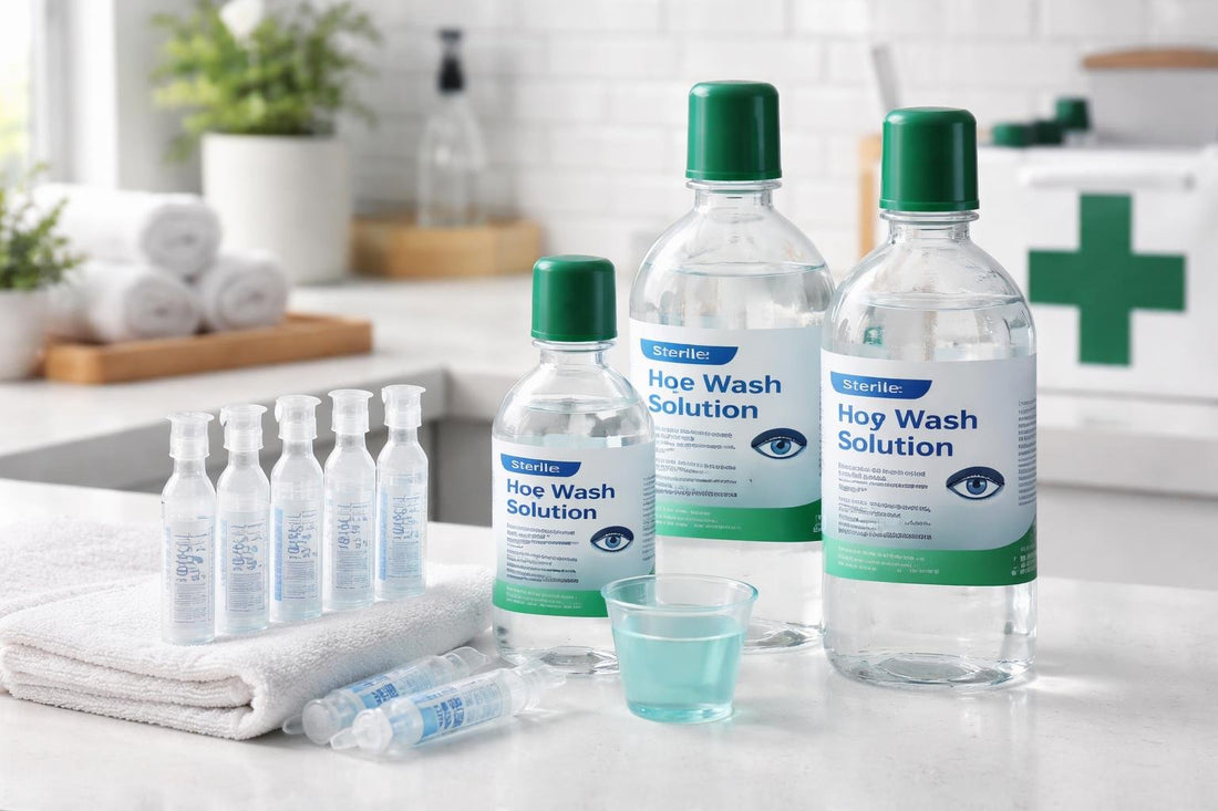 Budget sterile eye wash options for UK home kits