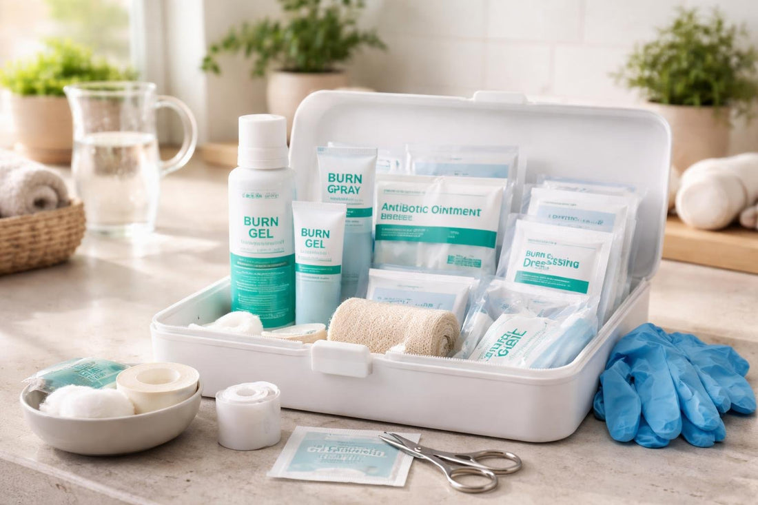 Burn care essentials kit for quick gentle first aid