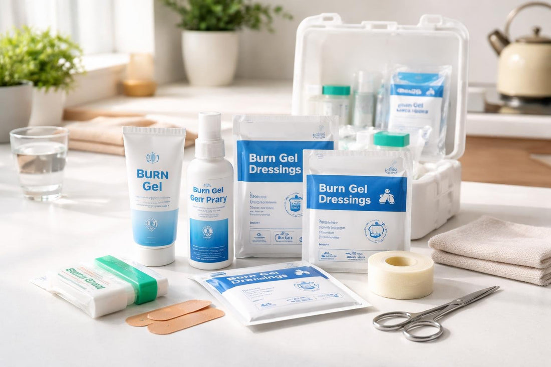 Burn Care Essentials Collection items for home first aid