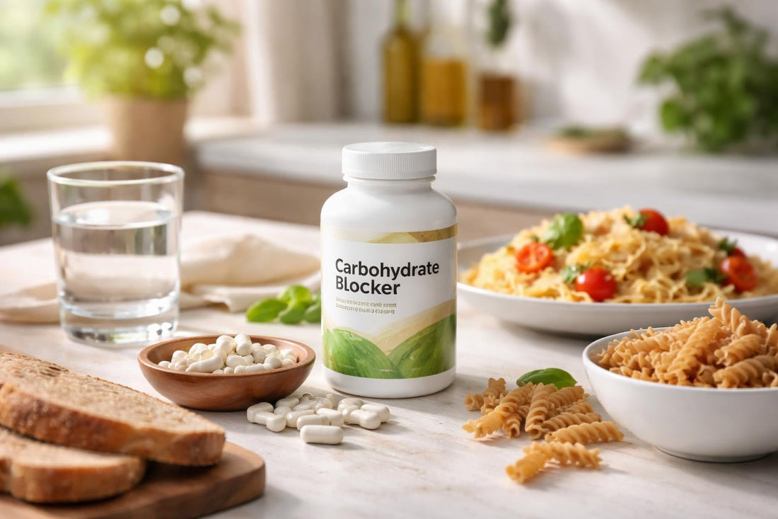 Carbohydrate blocker supplements alongside bread and pasta meal