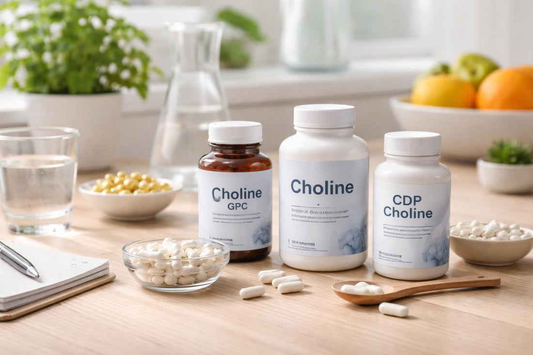 Assorted choline supplements for brain support and clarity
