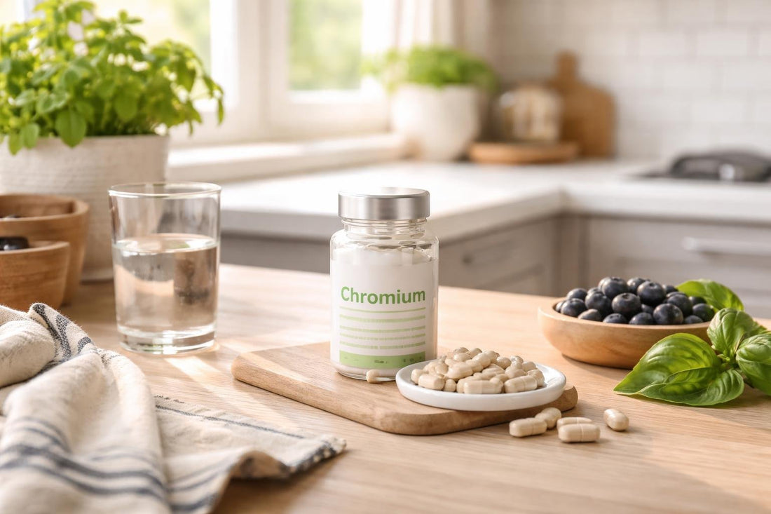Chromium mineral supplement capsules with Yorkshire wellness routine