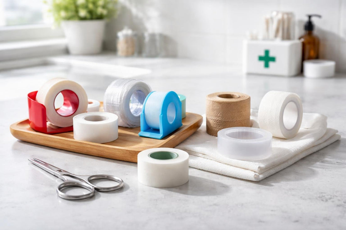 Selection of clinical first aid tapes for easy application