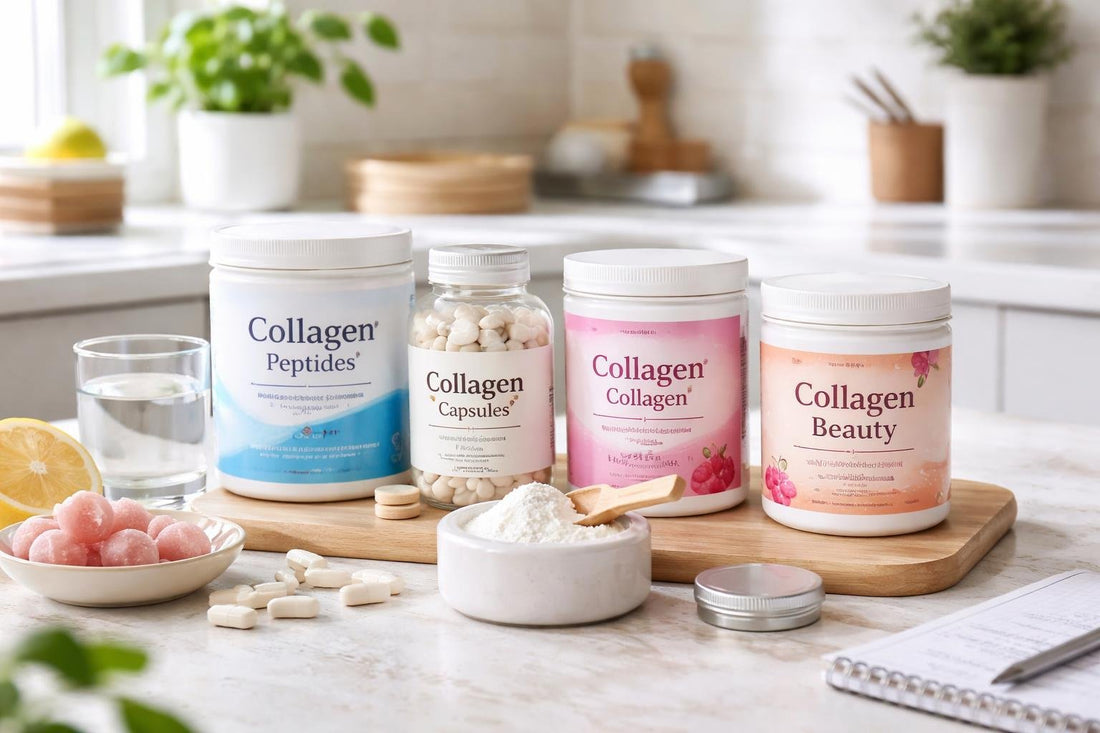 UK shopper comparing collagen supplements