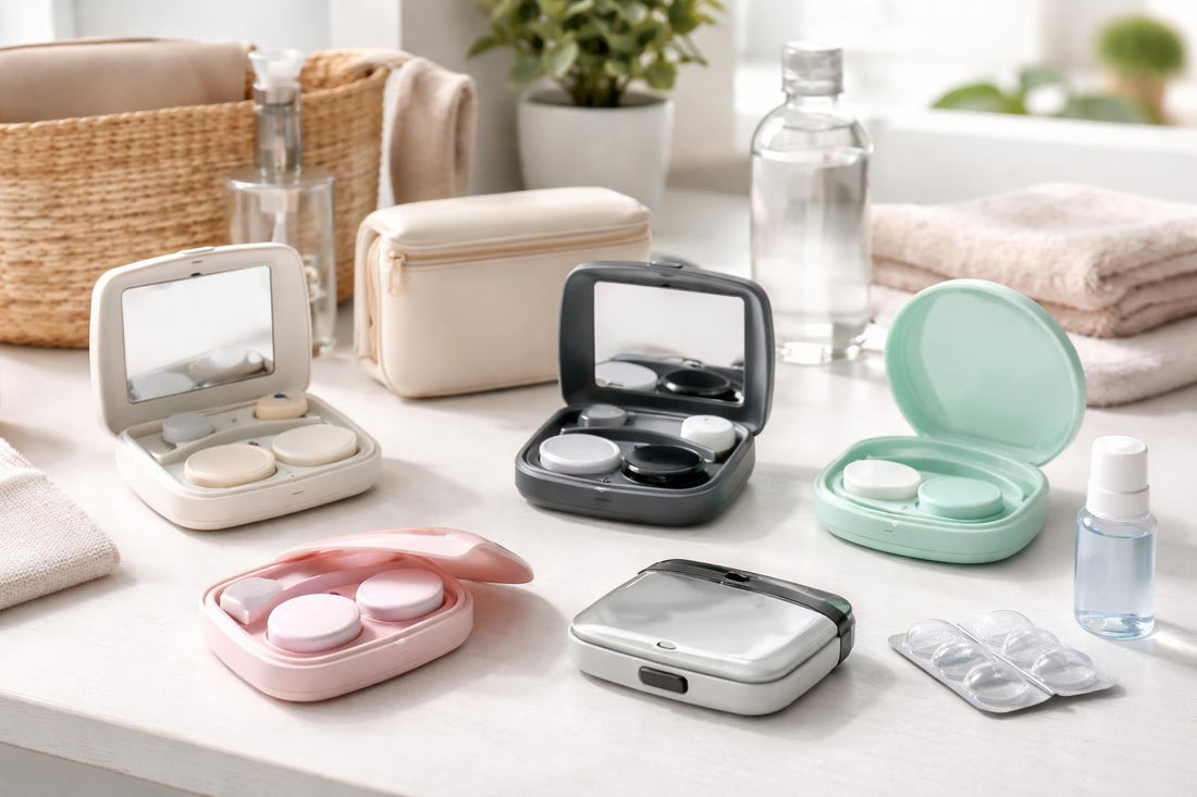 compact travel contact lens storage cases kit